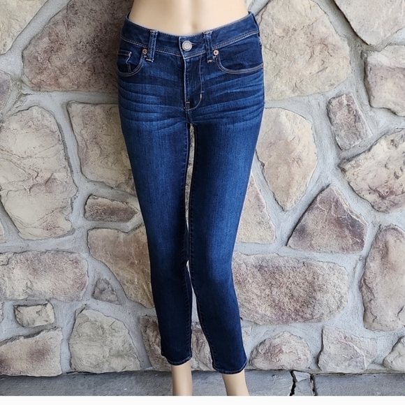American Eagle Outfitters Denim - AMERICAN EAGLE ZIP FRONT SUPER SKINNY JEANS DARK WASH SIZE 00 hp🔥🔥🔥